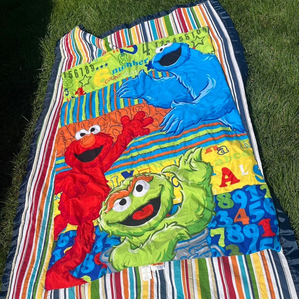 Sesame Street ABC 123 kids comforter blanket Elmo Cookie Monster Oscar